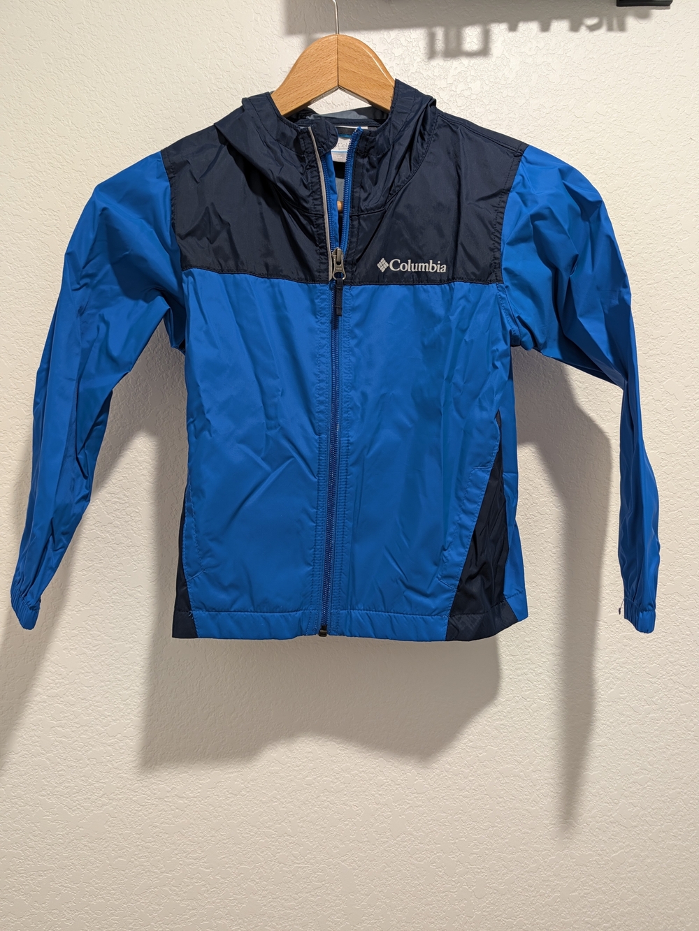 Columbia Youth XS Blue Colorblock Lightweight Windbreaker Jacket